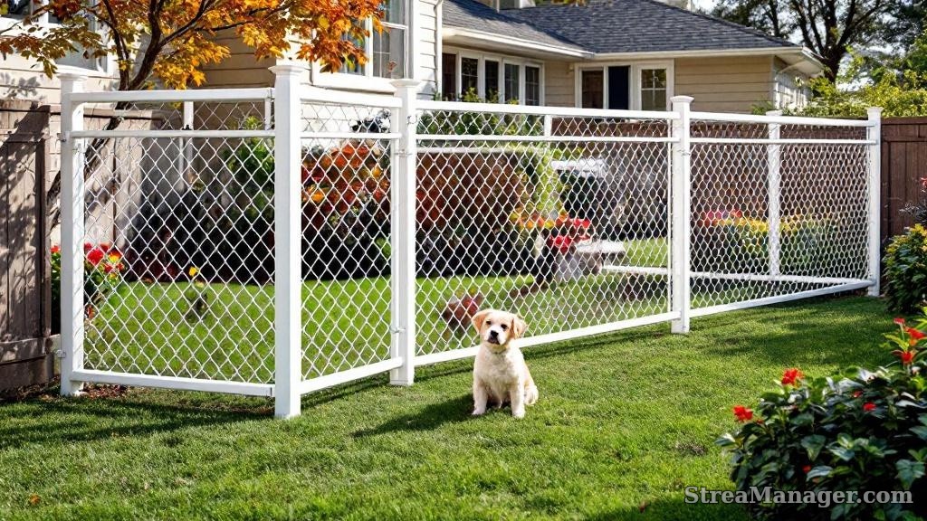 Aluminum Fence Diagonal Narrow Pet Area White - aluminum fence