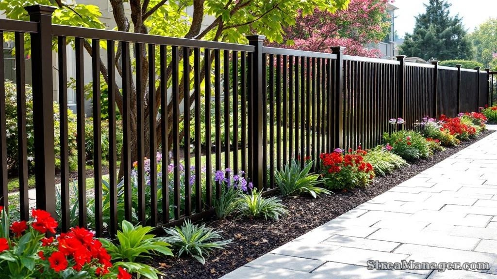 Aluminum Fence Diagonal Pickets Garden Bronze - aluminum fence