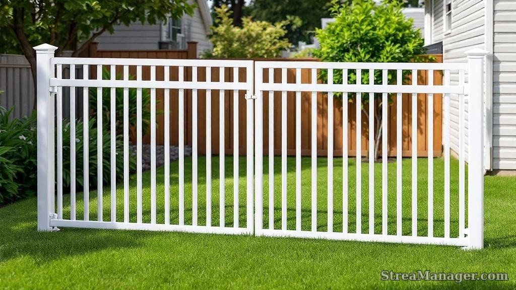 Aluminum Fence Diagonal Pickets Pet Area White - aluminum fence