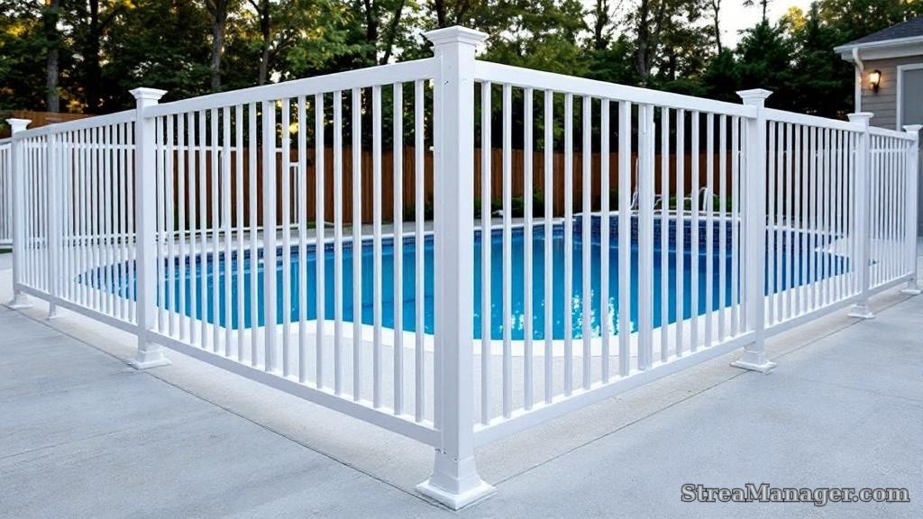 Aluminum Fence Diagonal Pickets Pool Area White - aluminum fence