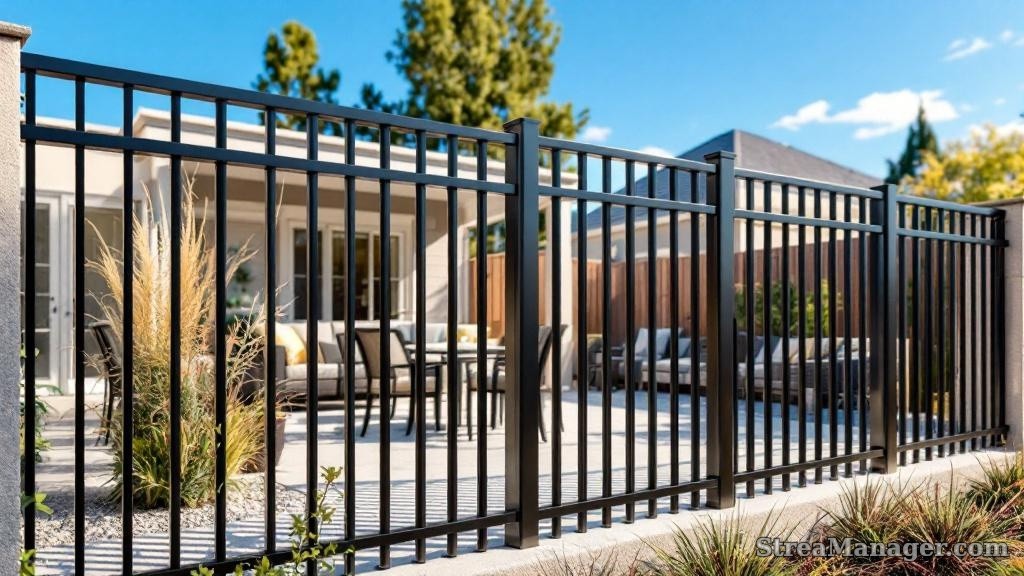 Aluminum Fence Diagonal Wide Backyard Bronze - aluminum fence