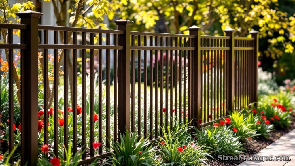 Aluminum Fence Diagonal Wide Garden Bronze - aluminum fence