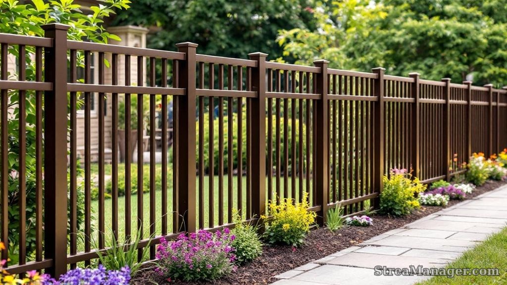 Aluminum Fence Extra Wide Spacing Garden Bronze - aluminum fence
