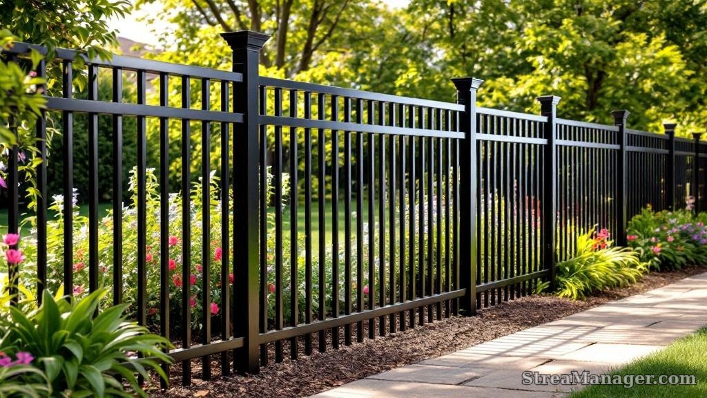 Aluminum Fence Extra Wide Spacing Garden Bronze - aluminum fence