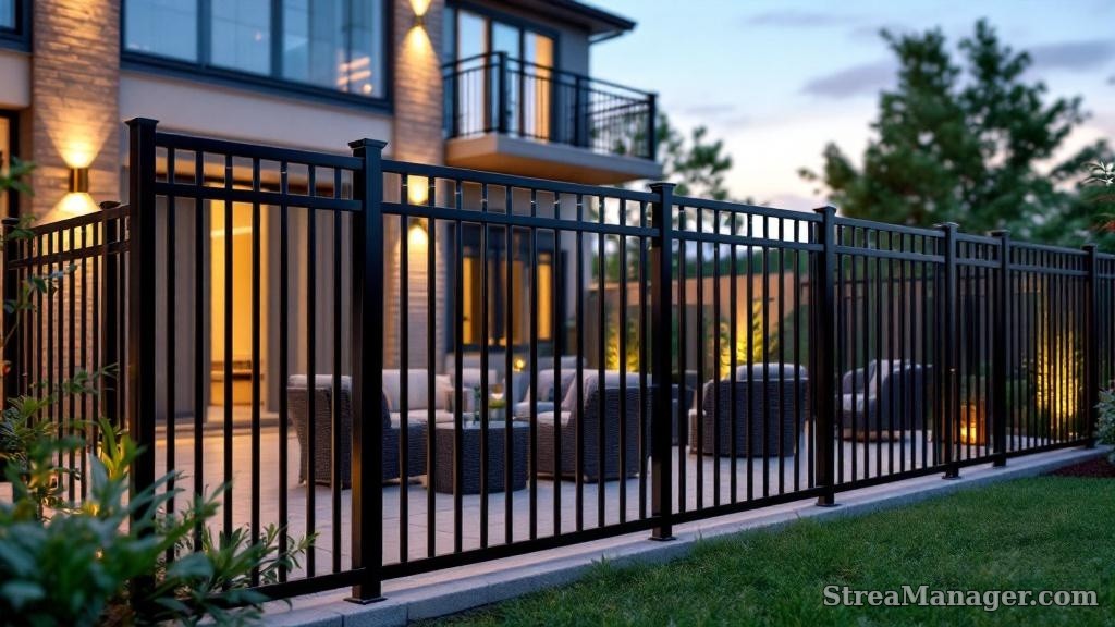 Aluminum Fence Extra Wide Spacing Patio Black - aluminum fence