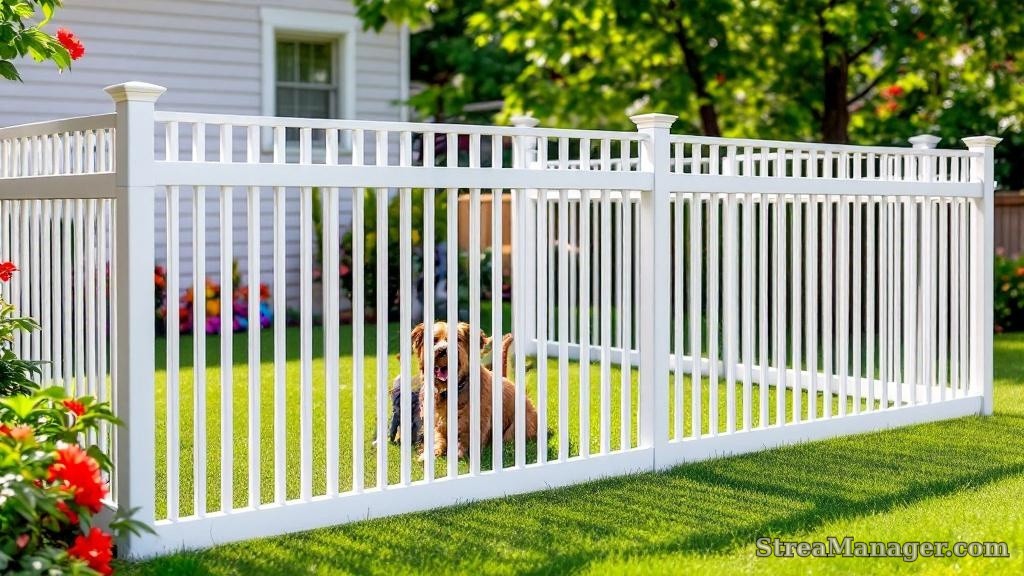 Aluminum Fence Extra Wide Spacing Pet Area White - aluminum fence