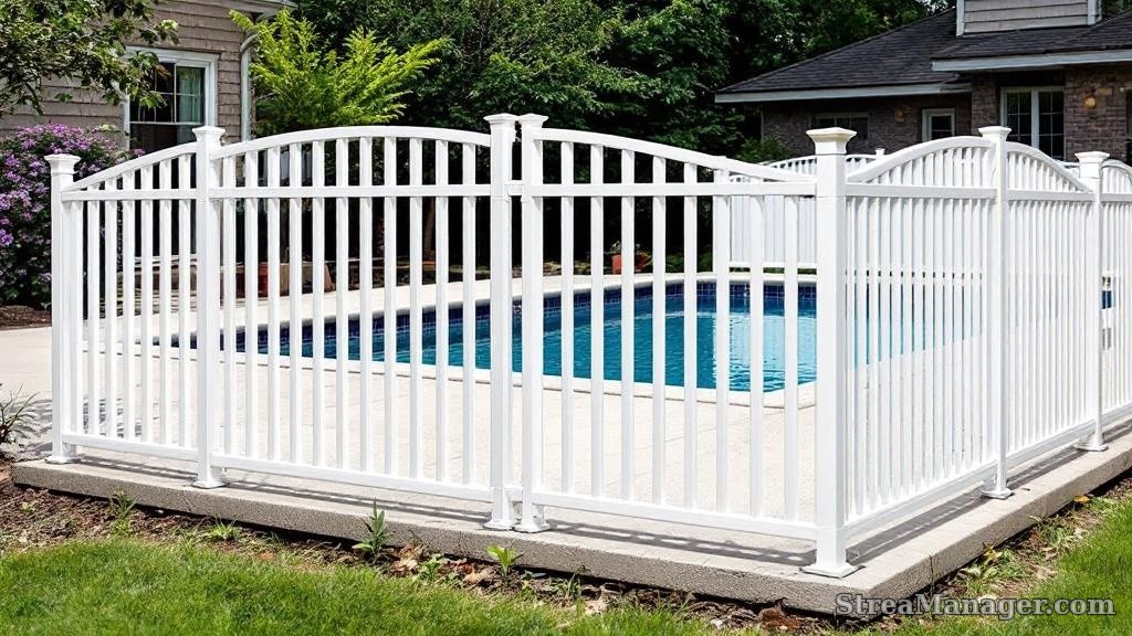 Aluminum Fence Extra Wide Spacing Pool Area White - aluminum fence
