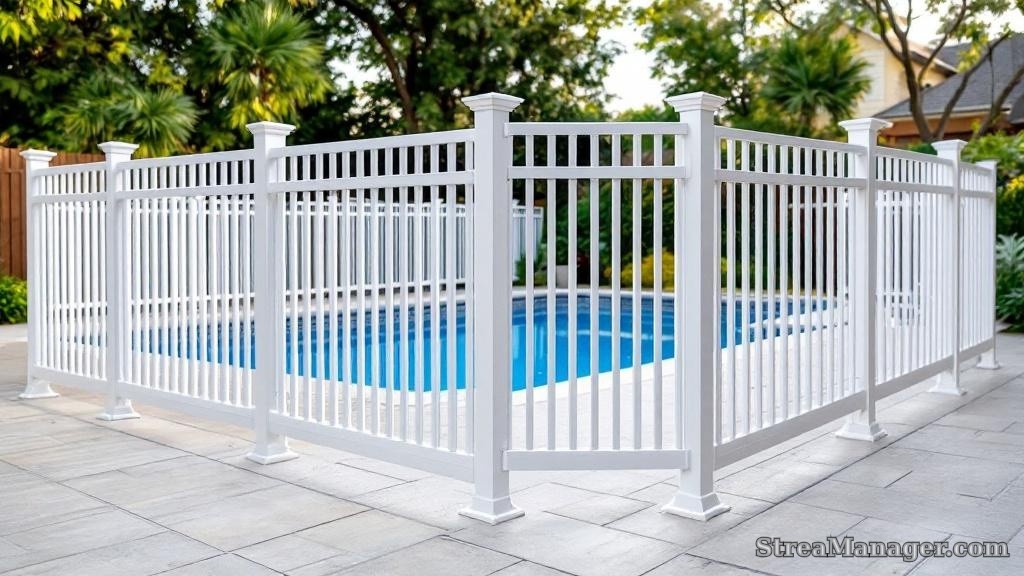 Aluminum Fence Extra Wide Spacing Pool Area White - aluminum fence