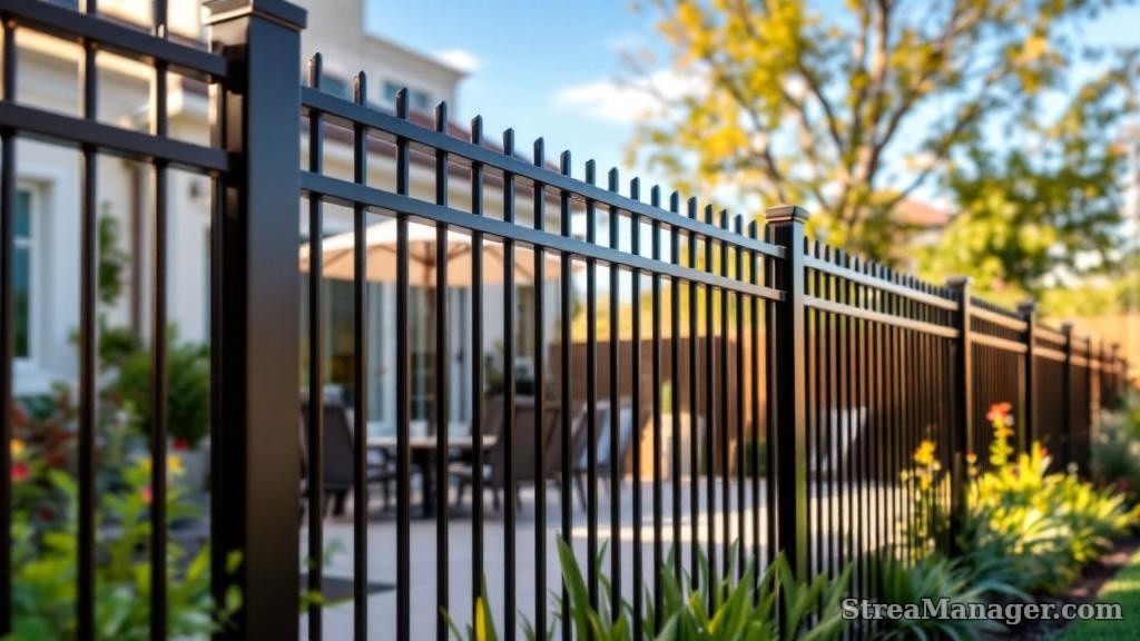 Aluminum Fence Narrow Spacing Backyard Bronze - aluminum fence