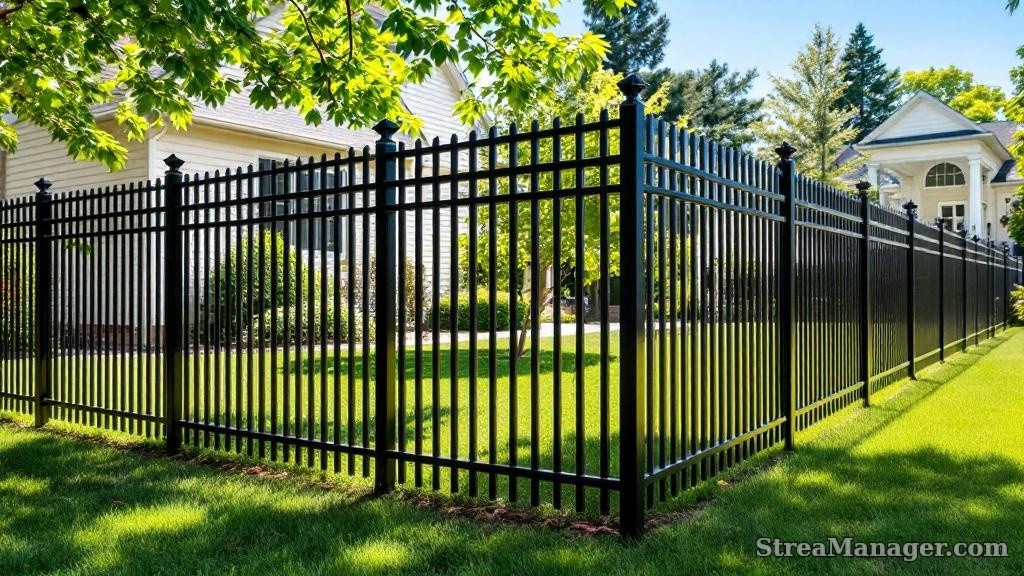 Aluminum Fence Narrow Spacing Front Yard Black - aluminum fence