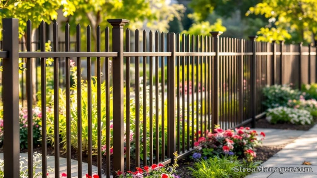 Aluminum Fence Narrow Spacing Garden Bronze - aluminum fence