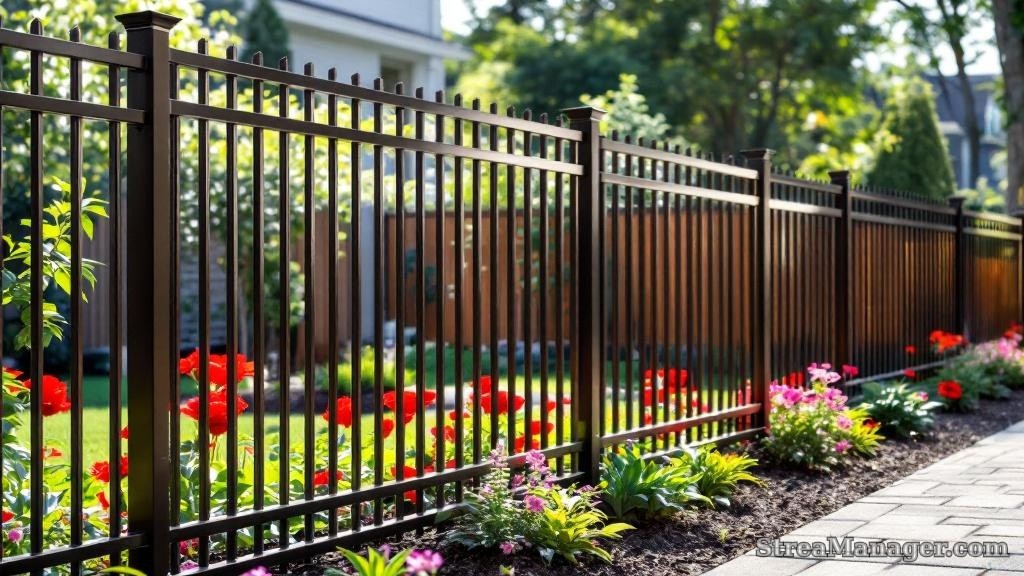 Aluminum Fence Narrow Spacing Garden Bronze - aluminum fence
