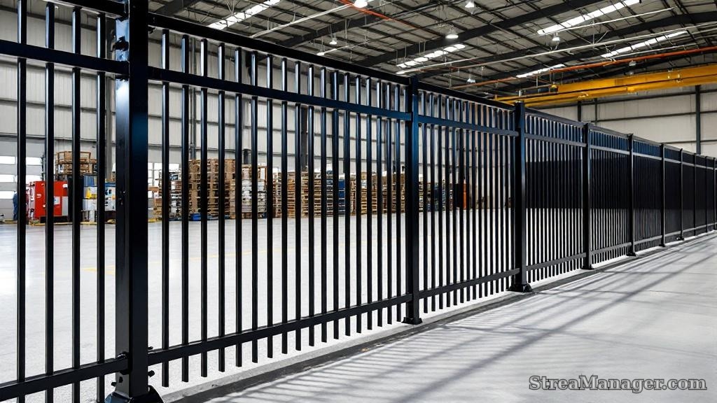 Aluminum Fence Narrow Spacing Industrial Black - aluminum fence