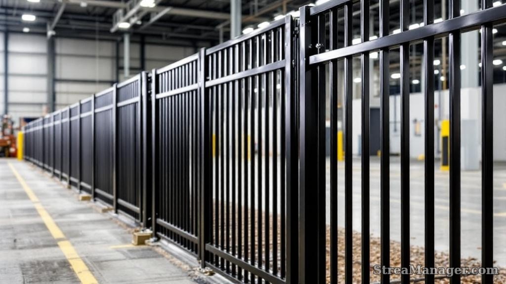 Aluminum Fence Narrow Spacing Industrial Black - aluminum fence