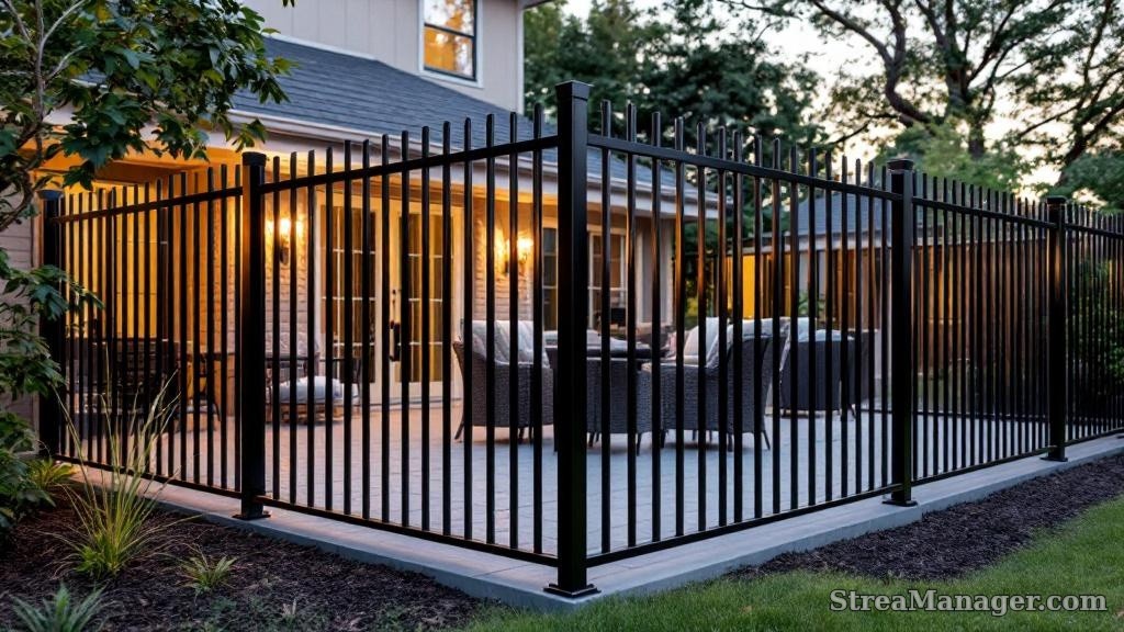 Aluminum Fence Narrow Spacing Patio Black - aluminum fence