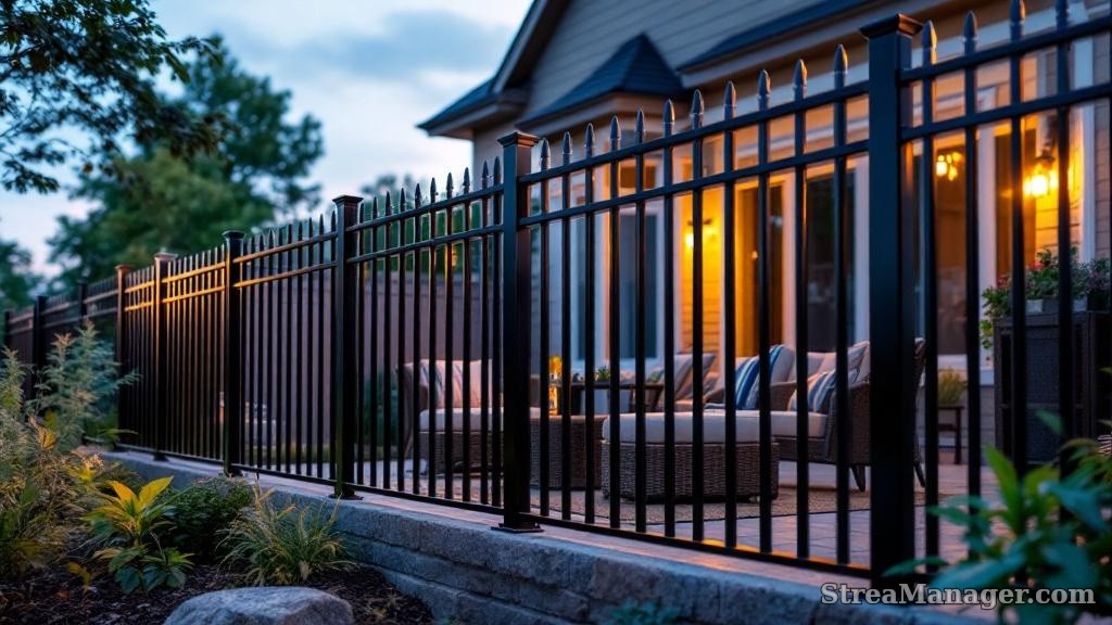 Aluminum Fence Narrow Spacing Patio Black - aluminum fence