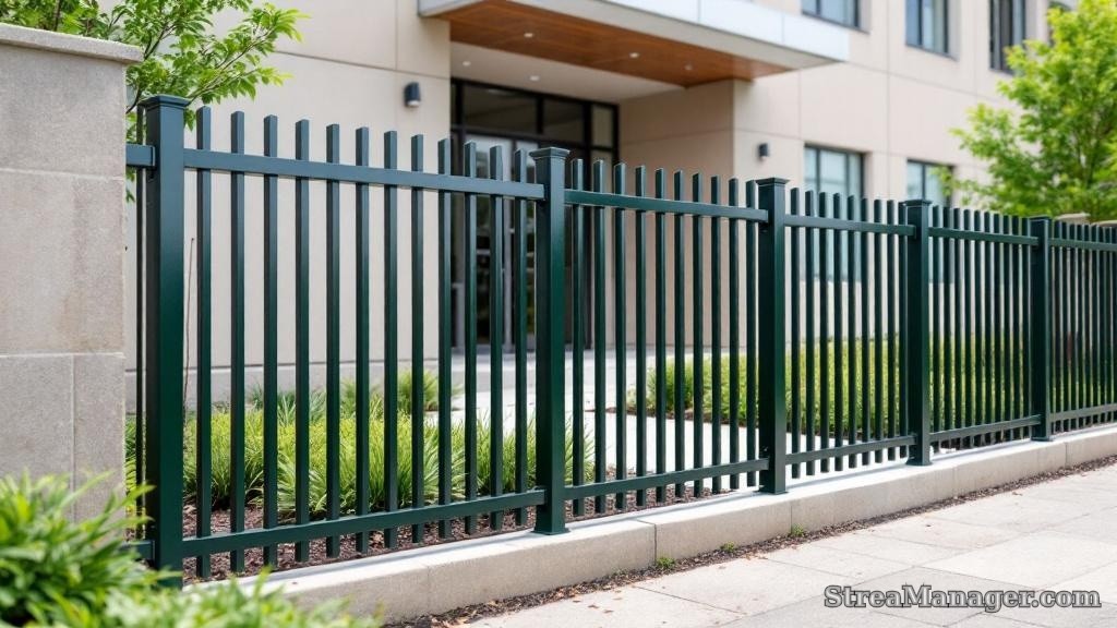 Aluminum Fence Spacing Commercial Dark green - aluminum fence