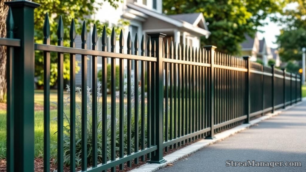 Aluminum Fence Spacing Driveway Dark green - aluminum fence