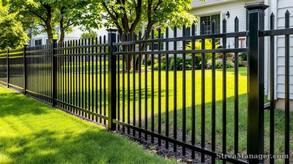 Aluminum Fence Spacing Front Yard Black - aluminum fence