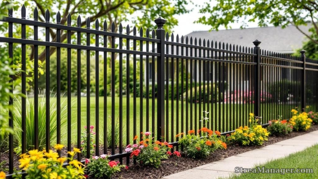 Aluminum Fence Spacing Garden Bronze - aluminum fence
