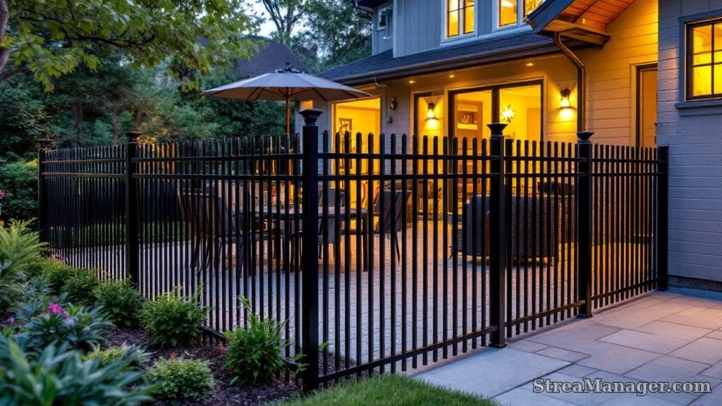 Aluminum Fence Spacing Patio Black - aluminum fence