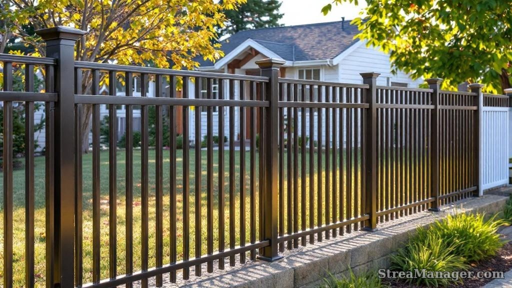 Aluminum Fence Spacing Property Line Bronze - aluminum fence