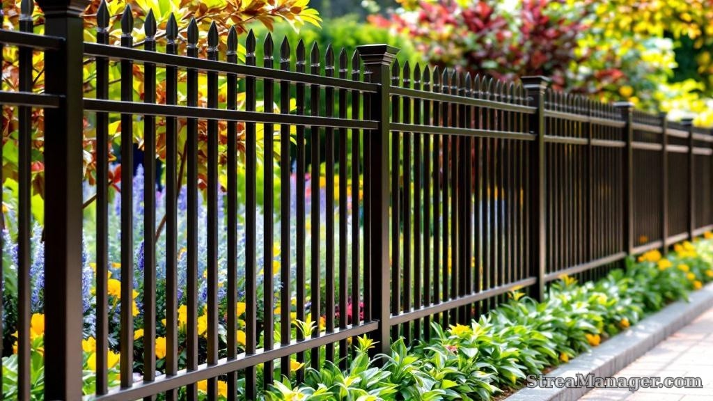 Aluminum Fence Wide Spacing Garden Bronze - aluminum fence