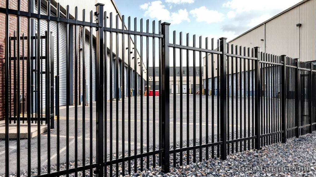 Aluminum Fence Wide Spacing Industrial Black - aluminum fence