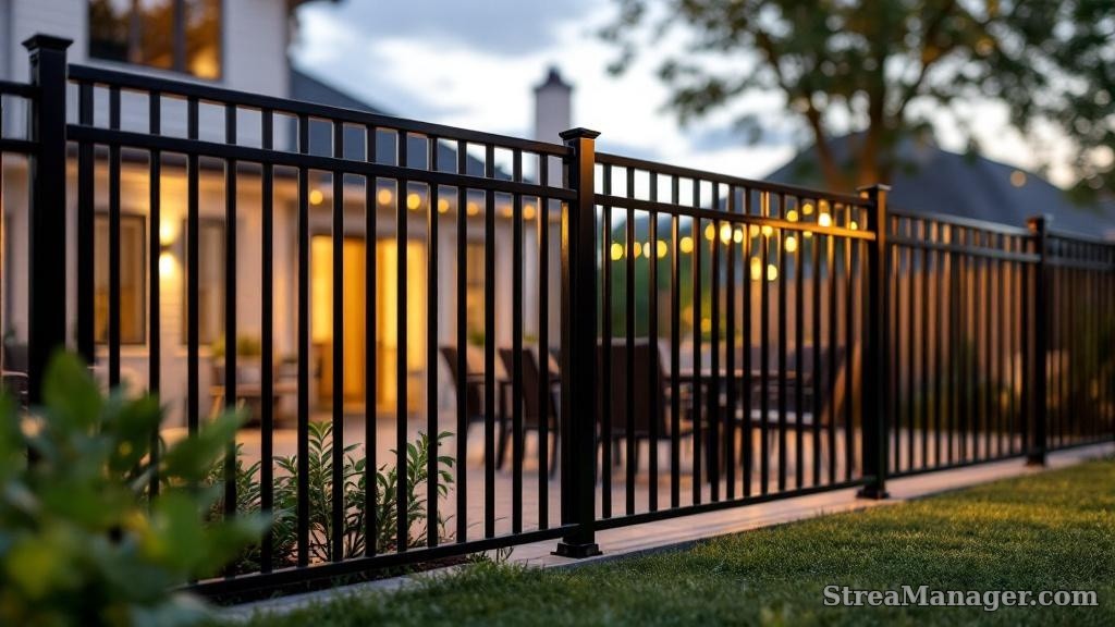 Aluminum Fence Wide Spacing Patio Black - aluminum fence