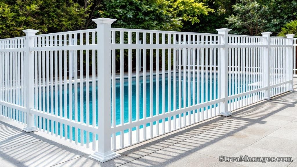 Aluminum Fence Wide Spacing Pool Area White - aluminum fence