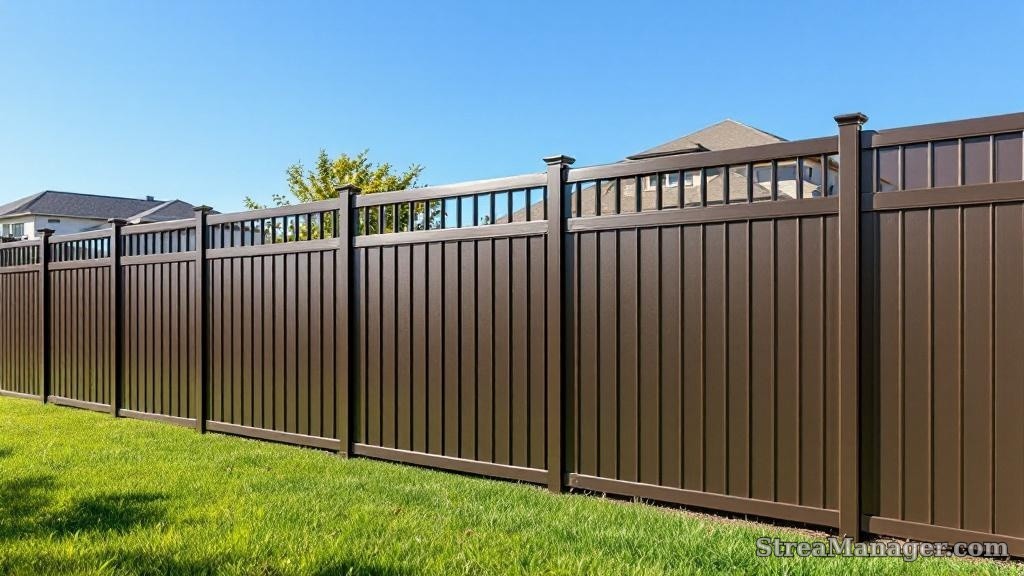 Aluminum Fence Straight Pickets Backyard Bronze - aluminum fence