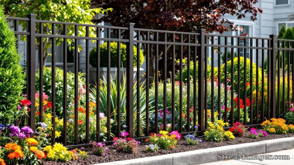 Aluminum Fence Straight Pickets Garden Bronze - aluminum fence