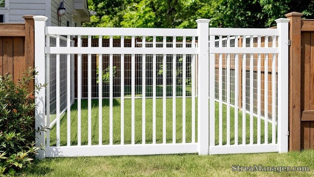 Aluminum Fence Straight Pickets Pet Area White - aluminum fence