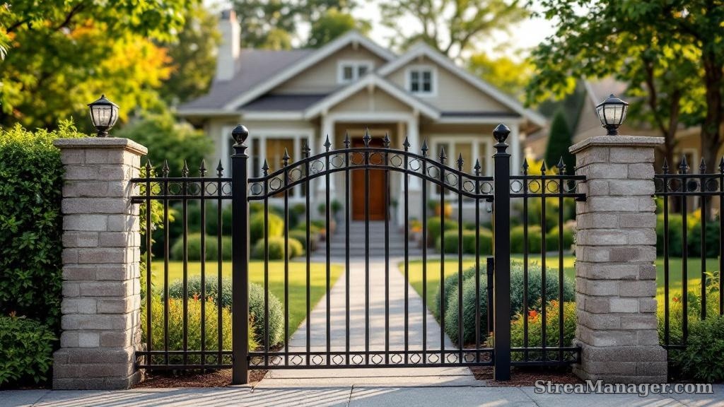 Aluminum Fence Craftsman Home - professional fence installation
