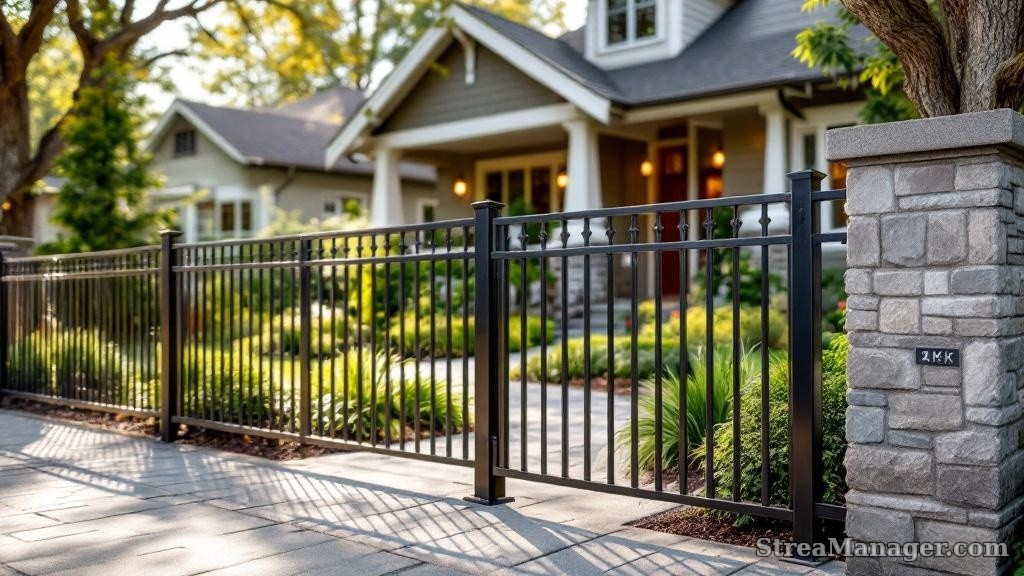 Aluminum Fence Craftsman Home - professional fence installation