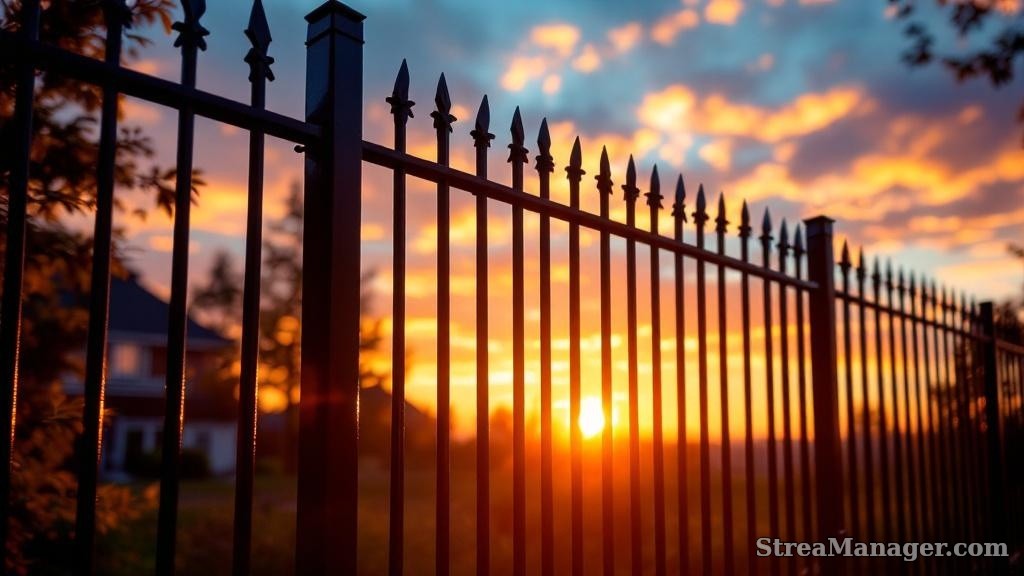 Aluminum Fence Sunset View - professional fence installation