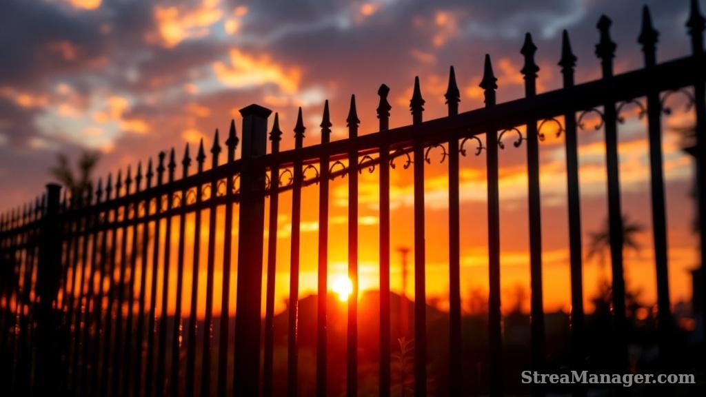 Aluminum Fence Sunset View - professional fence installation