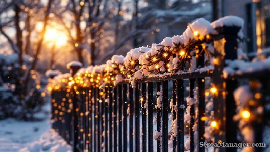 Aluminum Fence Winter Snow - professional fence installation