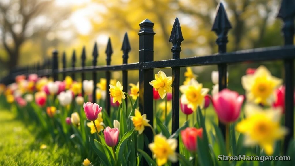 Black Aluminum Fence Spring Garden - professional fence installation