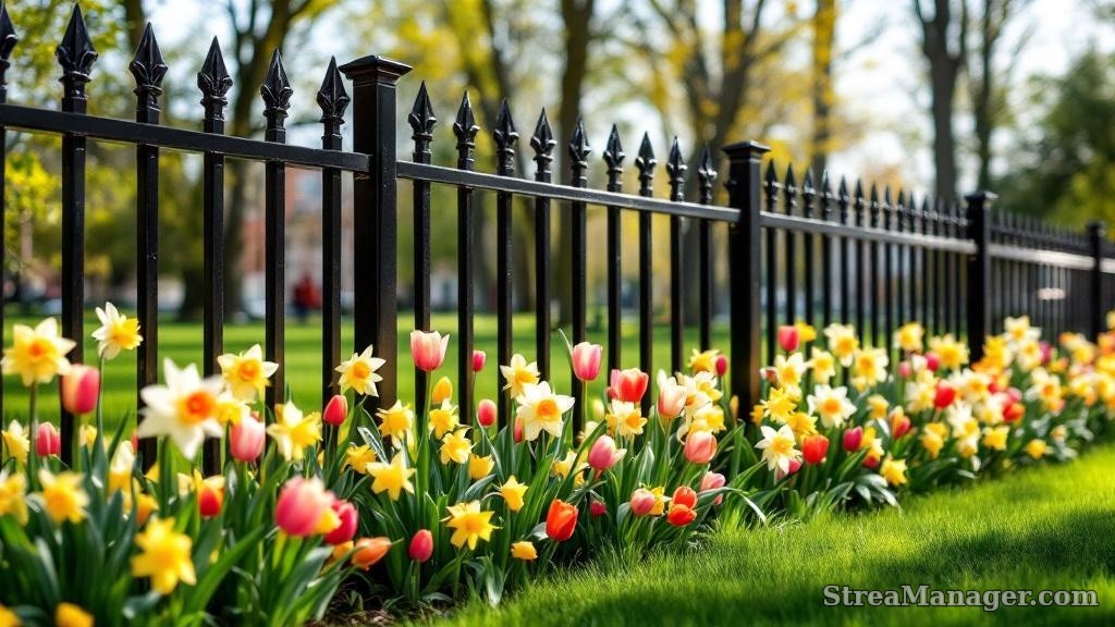 Black Aluminum Fence Spring Garden - professional fence installation