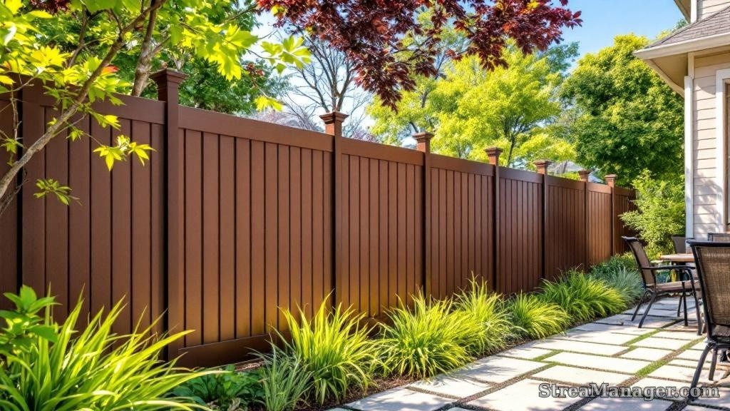 Bronze Aluminum Fence Backyard - professional fence installation