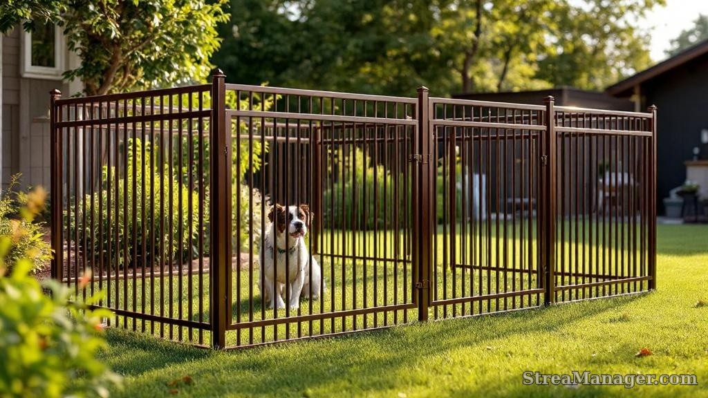 Bronze Aluminum Fence Dog Run - professional fence installation