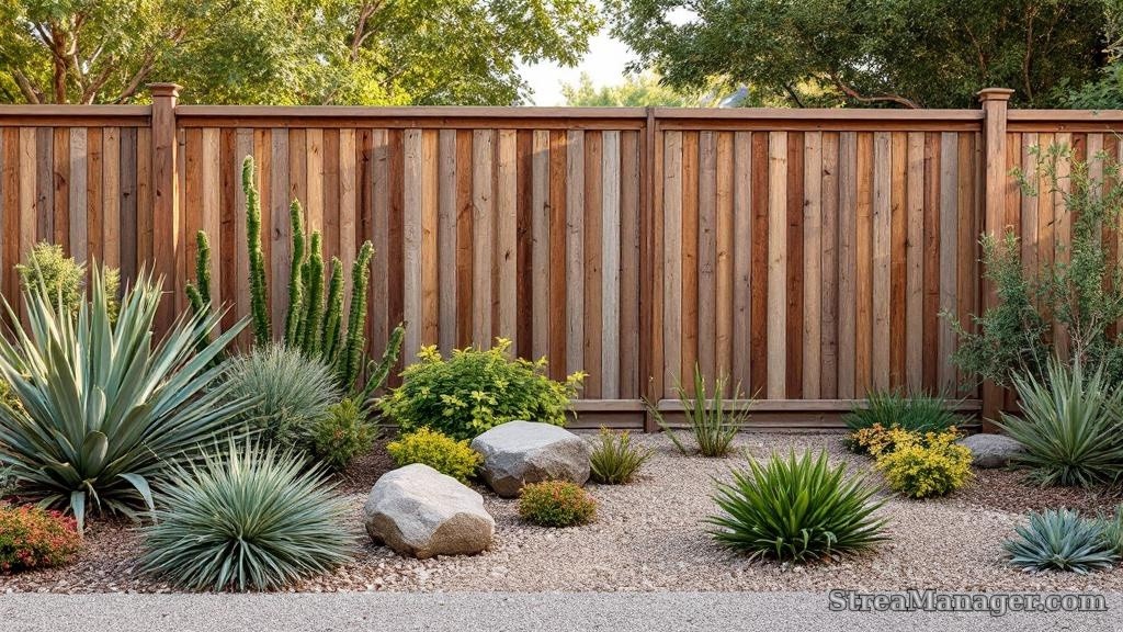 Fence Xeriscaped Yard - professional fence installation