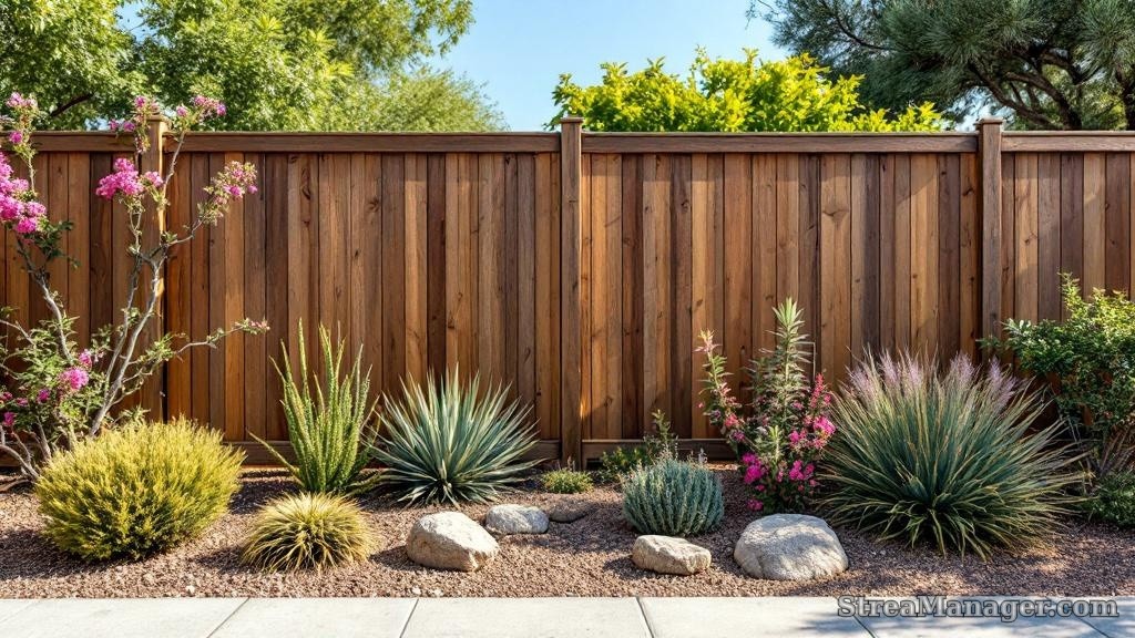 Fence Xeriscaped Yard - professional fence installation