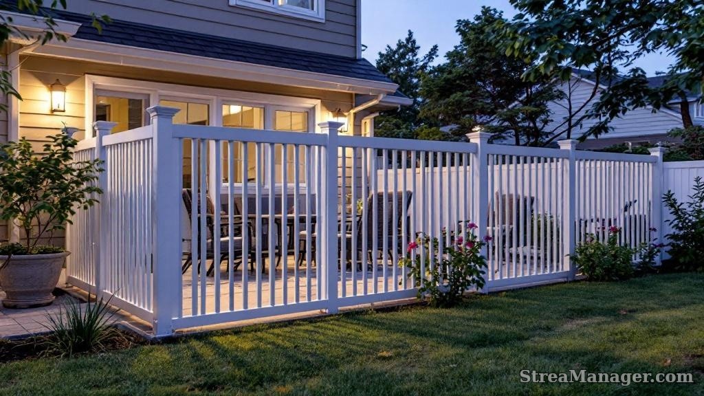 White Aluminum Fence Patio Enclosure - professional fence installation