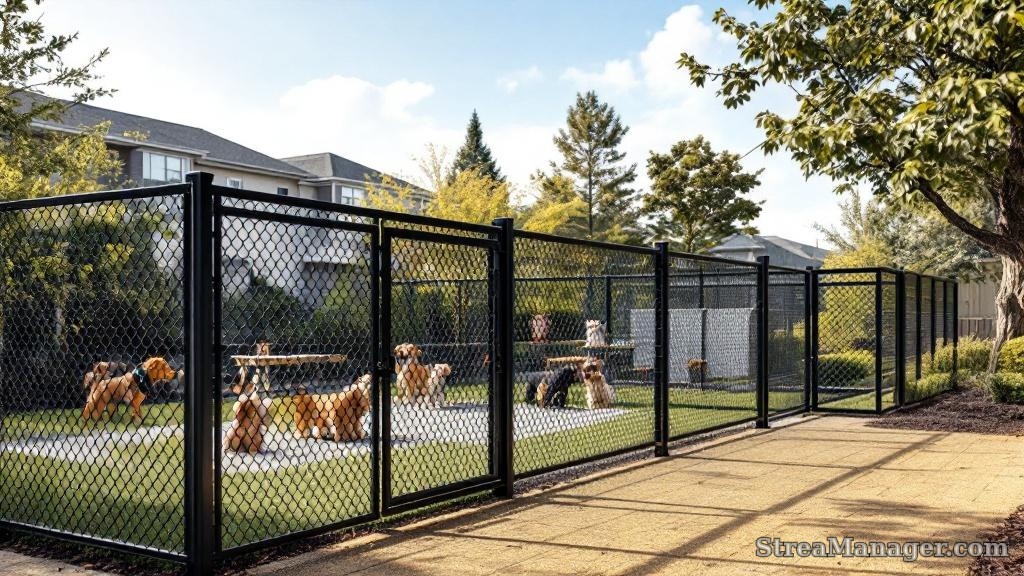 Apartment Dog Park Fence - professional fence installation