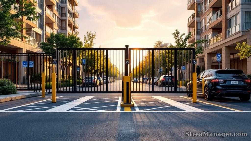 Apartment Parking Gate - professional fence installation