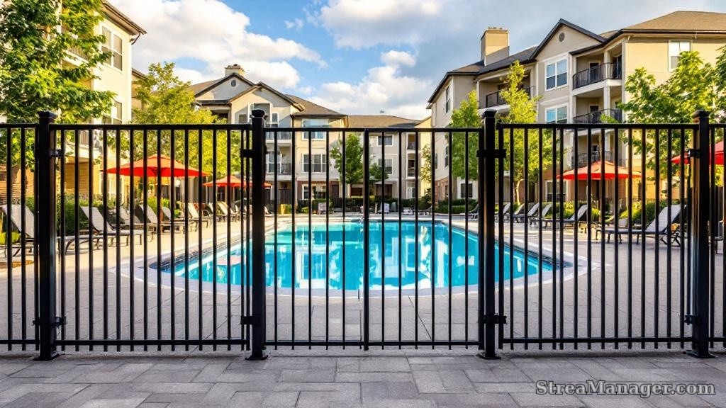 Community Pool Fence - professional fence installation