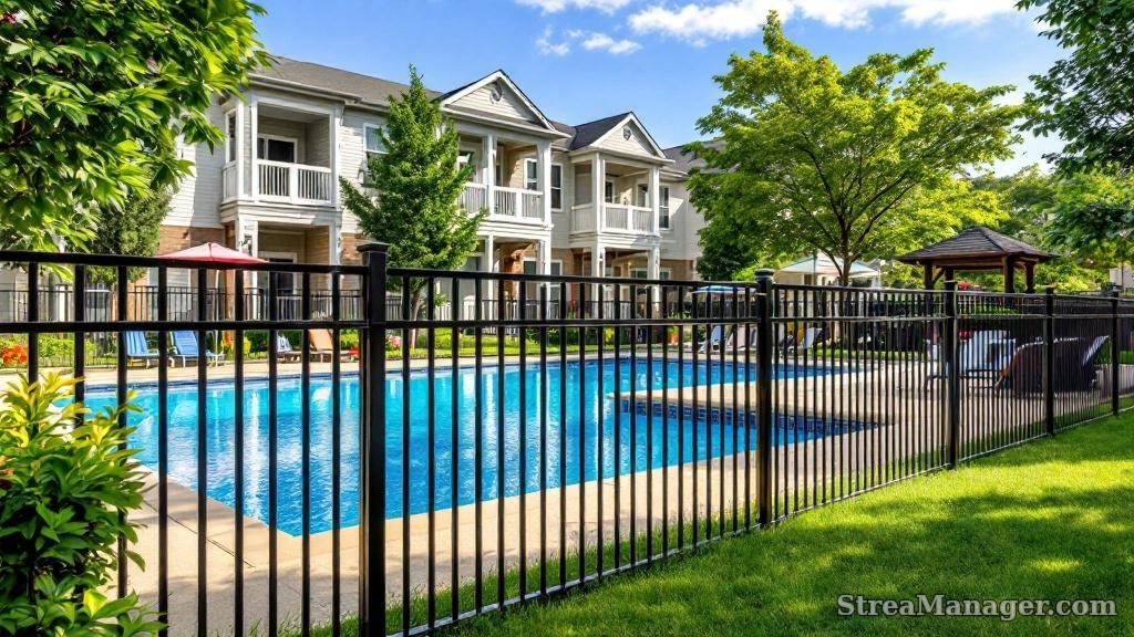Community Pool Fence - professional fence installation
