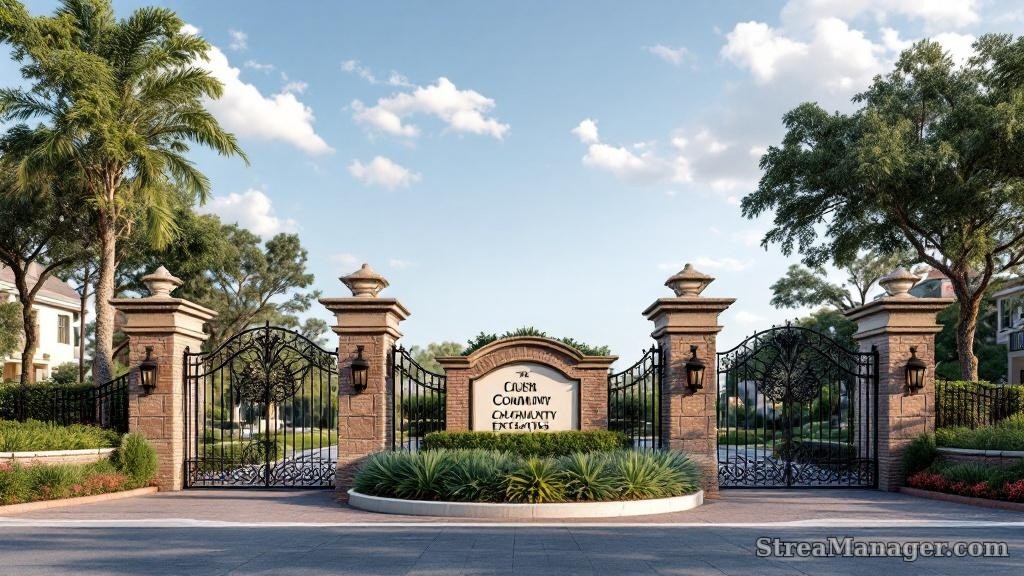 Decorative Community Entry - professional fence installation